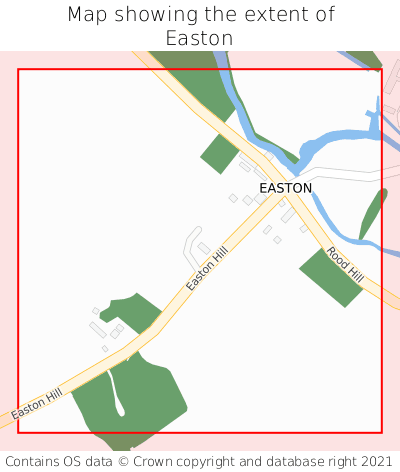 Map showing extent of Easton as bounding box