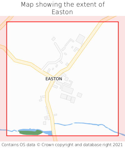 Map showing extent of Easton as bounding box