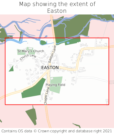 Map showing extent of Easton as bounding box