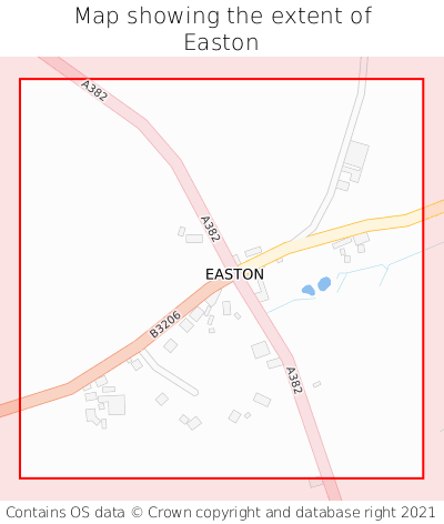Map showing extent of Easton as bounding box