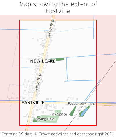 Map showing extent of Eastville as bounding box