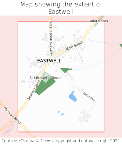 Map showing extent of Eastwell as bounding box