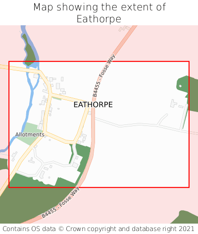 Map showing extent of Eathorpe as bounding box