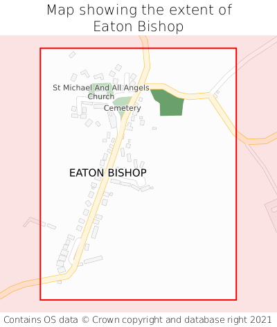 Map showing extent of Eaton Bishop as bounding box
