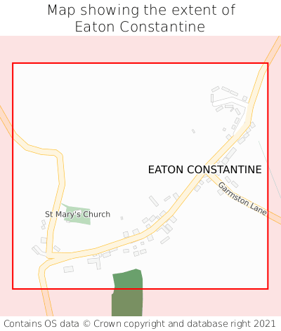 Map showing extent of Eaton Constantine as bounding box