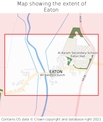 Map showing extent of Eaton as bounding box