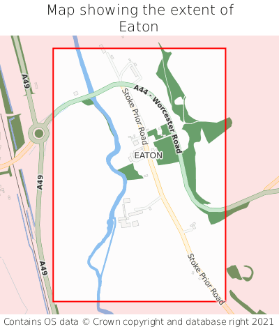 Map showing extent of Eaton as bounding box
