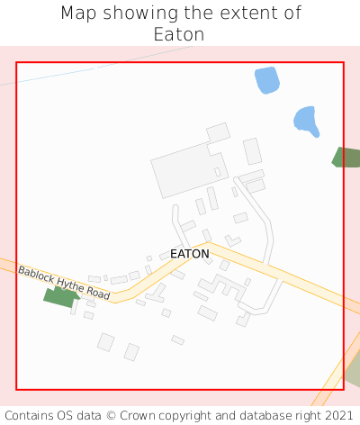 Map showing extent of Eaton as bounding box
