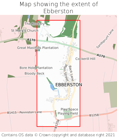 Map showing extent of Ebberston as bounding box