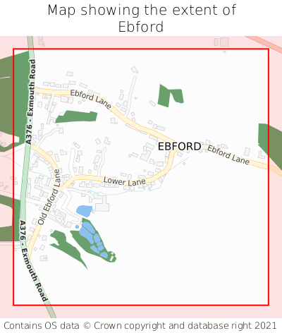 Map showing extent of Ebford as bounding box