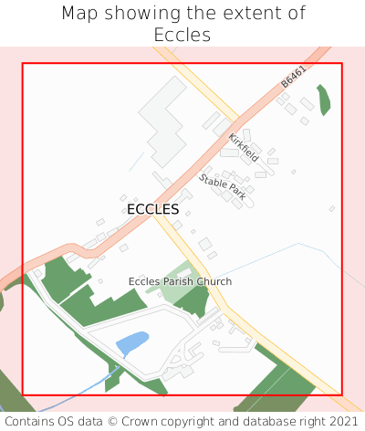 Map showing extent of Eccles as bounding box
