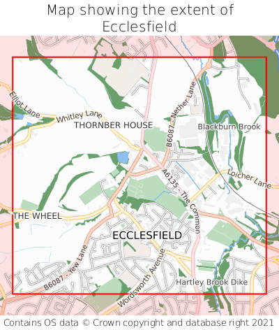 Map showing extent of Ecclesfield as bounding box