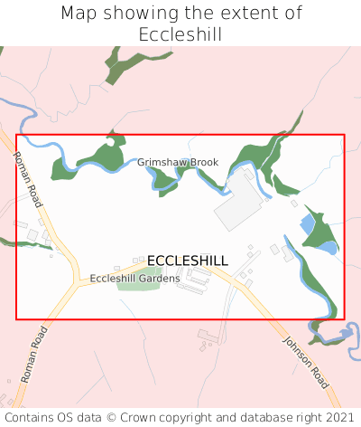 Map showing extent of Eccleshill as bounding box