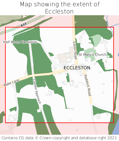 Map showing extent of Eccleston as bounding box