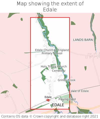 Map showing extent of Edale as bounding box