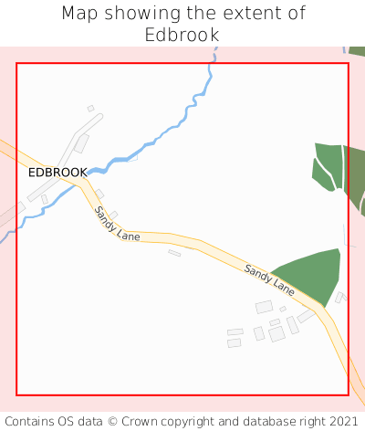Map showing extent of Edbrook as bounding box