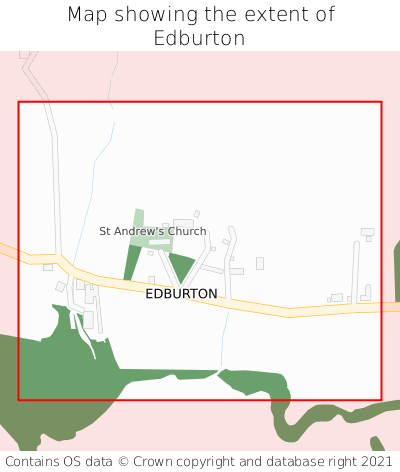 Map showing extent of Edburton as bounding box