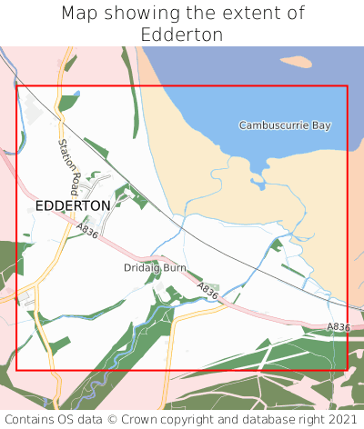 Map showing extent of Edderton as bounding box