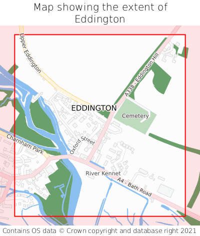 Map showing extent of Eddington as bounding box