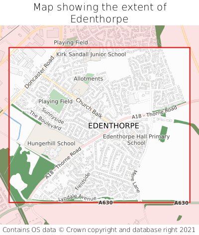 Map showing extent of Edenthorpe as bounding box