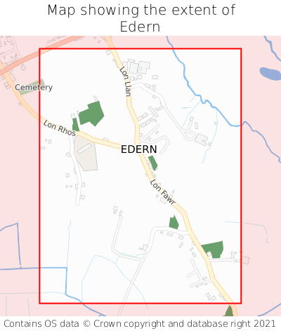 Map showing extent of Edern as bounding box