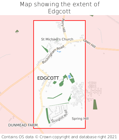 Map showing extent of Edgcott as bounding box