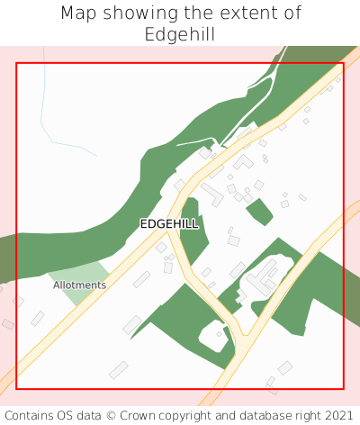 Map showing extent of Edgehill as bounding box