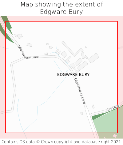 Map showing extent of Edgware Bury as bounding box