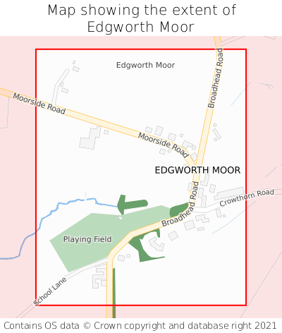 Map showing extent of Edgworth Moor as bounding box