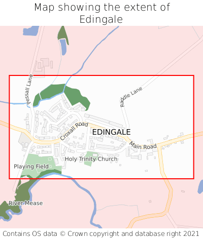 Map showing extent of Edingale as bounding box