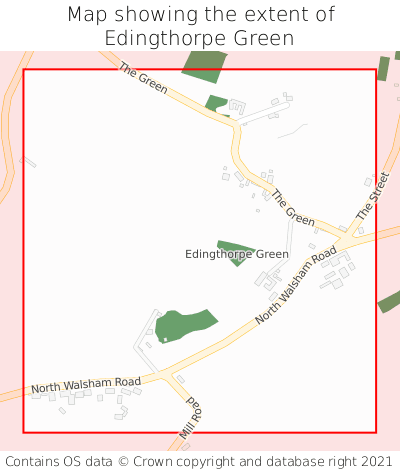 Map showing extent of Edingthorpe Green as bounding box