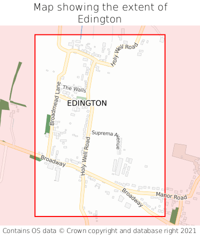 Map showing extent of Edington as bounding box