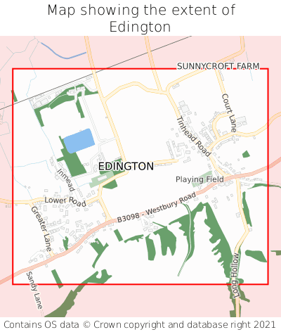 Map showing extent of Edington as bounding box