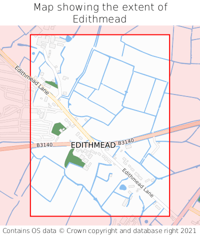 Map showing extent of Edithmead as bounding box