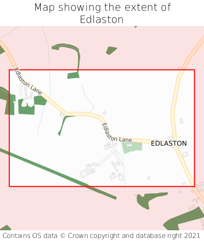 Map showing extent of Edlaston as bounding box