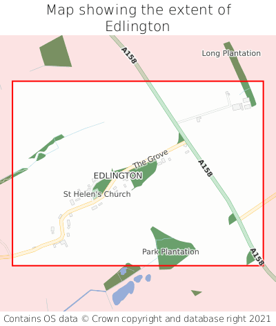 Map showing extent of Edlington as bounding box