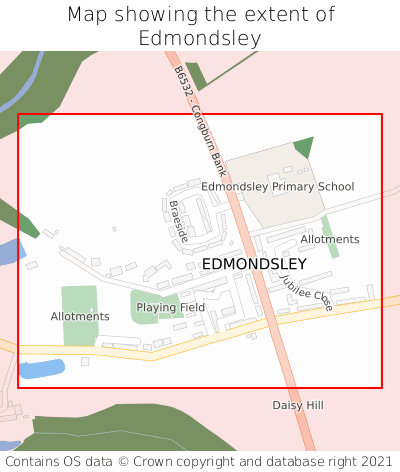 Map showing extent of Edmondsley as bounding box