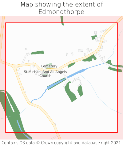 Map showing extent of Edmondthorpe as bounding box