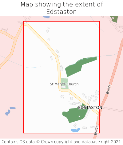 Map showing extent of Edstaston as bounding box
