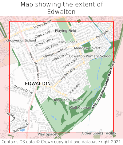 Map showing extent of Edwalton as bounding box