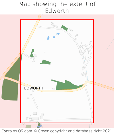 Map showing extent of Edworth as bounding box