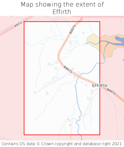 Map showing extent of Effirth as bounding box