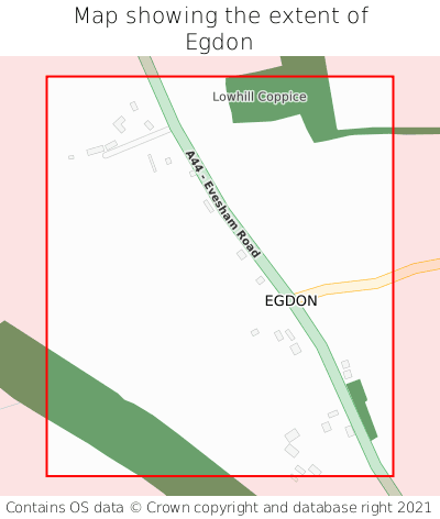 Map showing extent of Egdon as bounding box