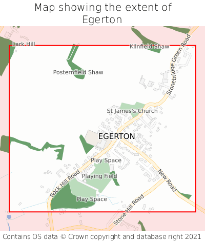 Map showing extent of Egerton as bounding box