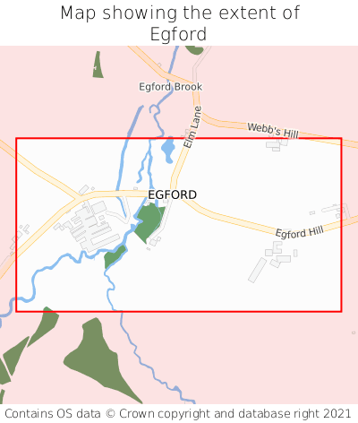 Map showing extent of Egford as bounding box