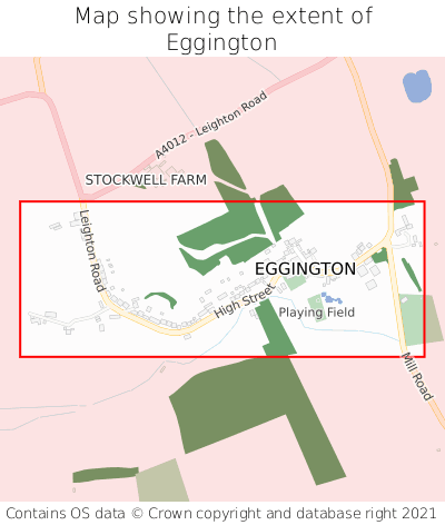 Map showing extent of Eggington as bounding box
