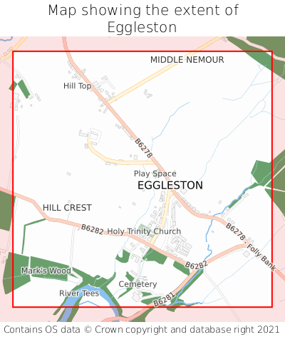 Map showing extent of Eggleston as bounding box