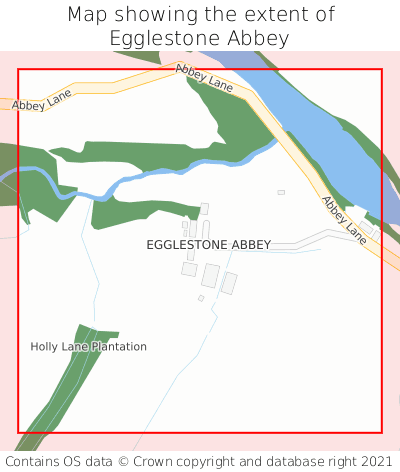 Map showing extent of Egglestone Abbey as bounding box