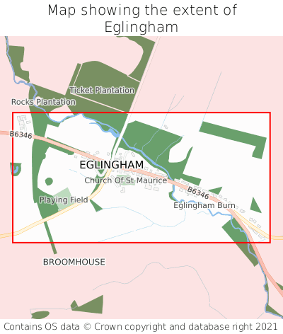 Map showing extent of Eglingham as bounding box