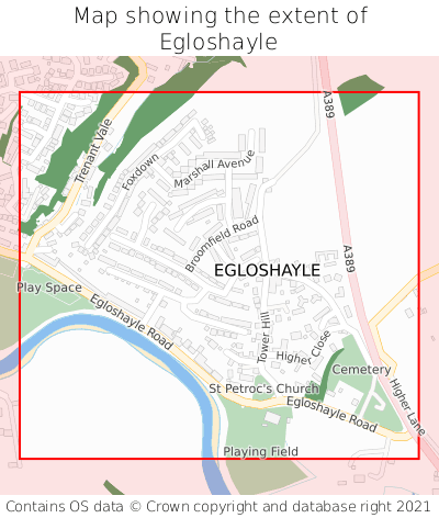 Map showing extent of Egloshayle as bounding box